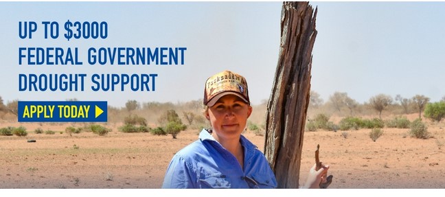 Up to $3000 Federal Government Drought Support Apply Today, Farmer in Paddock